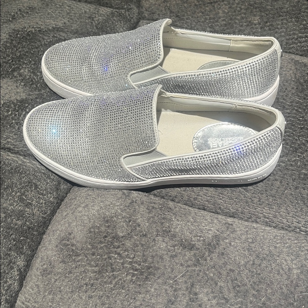 Michael Kors Silver Slip-On Sneakers
